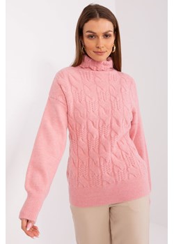 Damski sweter z golfem jasny różowy ze sklepu 5.10.15 w kategorii Swetry damskie - zdjęcie 169699302
