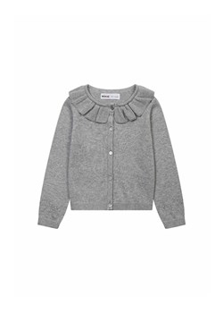 Sweter dziewczęcy z ozdobną falbanką - szary ze sklepu 5.10.15 w kategorii Bluzy i swetry - zdjęcie 169699392