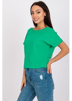 Zielony t-shirt basic z bawełny Fire ze sklepu 5.10.15 w kategorii Bluzki damskie - zdjęcie 169699413
