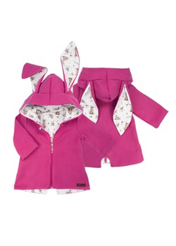 Różowy płaszczyk flauszowy z kapturem ze sklepu 5.10.15 w kategorii Kombinezony i kurtki - zdjęcie 169699481
