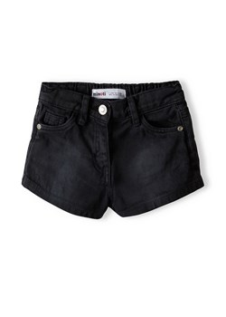Niemowlęce krótkie szorty jeansowe dla dziewczynki - czarne ze sklepu 5.10.15 w kategorii Spodenki niemowlęce - zdjęcie 169699670