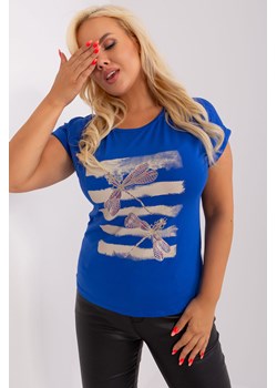 Kobaltowa damska bluzka plus size na co dzień ze sklepu 5.10.15 w kategorii Bluzki damskie - zdjęcie 169699711