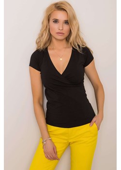 Czarny t-shirt Messy RUE PARIS ze sklepu 5.10.15 w kategorii Bluzki damskie - zdjęcie 169699924