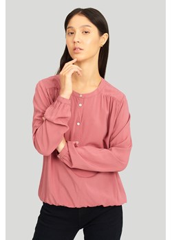 Wiskozowa bluzka damska z długim rękawem - różowa ze sklepu 5.10.15 w kategorii Bluzki damskie - zdjęcie 169699941
