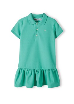 Zielona sukienka polo z krókim rękawem dla dziewczynki ze sklepu 5.10.15 w kategorii Sukienki dziewczęce - zdjęcie 169700042