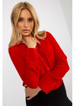 Elegancka koszula klasyczna z kołnierzykiem - czerwona ze sklepu 5.10.15 w kategorii Koszule damskie - zdjęcie 169700140