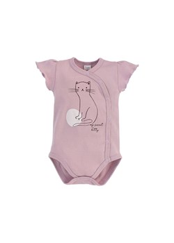 Kopertowe bawełniane różowe body niemowlęce z krótkim rękawem ze sklepu 5.10.15 w kategorii Body niemowlęce - zdjęcie 169700240