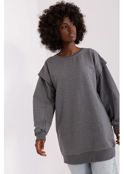 Ciemnoszara długa bluza o kroju oversize ze sklepu 5.10.15 w kategorii Bluzy damskie - zdjęcie 169700424