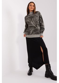 Khaki damski sweter z golfem o kroju oversize ze sklepu 5.10.15 w kategorii Swetry damskie - zdjęcie 169700501