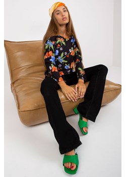 Bluzka damska w kwiaty - granatowa ze sklepu 5.10.15 w kategorii Bluzki damskie - zdjęcie 169700513