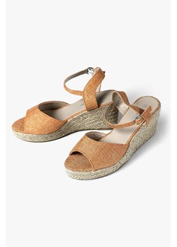 Pomarańczowe sandały damskie na koturnie ze sklepu 5.10.15 w kategorii Espadryle damskie - zdjęcie 169700581