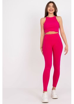 Leginsy damskie z gumką w pasie - różowe ze sklepu 5.10.15 w kategorii Spodnie damskie - zdjęcie 169700642