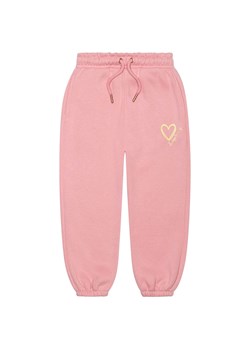 Różowe spodnie dresowe dla dziewczynki ze sklepu 5.10.15 w kategorii Spodnie i półśpiochy - zdjęcie 169700691