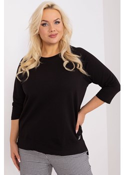 Luźna bluzka plus size z rękawem 3/4 czarny ze sklepu 5.10.15 w kategorii Bluzki damskie - zdjęcie 169700732