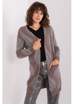 Ciemnobrązowy kardigan dzianinowy ze sklepu 5.10.15 w kategorii Swetry damskie - zdjęcie 169700763