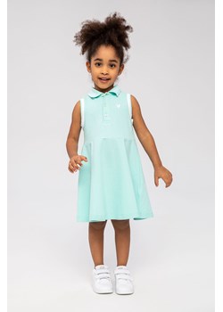 Błękitna sukienka polo na ramiączkach dla dziewczynki ze sklepu 5.10.15 w kategorii Sukienki dziewczęce - zdjęcie 169700860