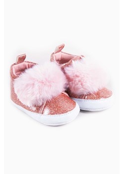 Różowe buciki niemowlęce brokatowe z pomponem ze sklepu 5.10.15 w kategorii Buciki niemowlęce - zdjęcie 169700924