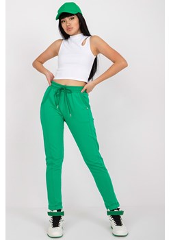 Zielone bawełniane spodnie dresowe z wysokim stanem ze sklepu 5.10.15 w kategorii Spodnie damskie - zdjęcie 169700944