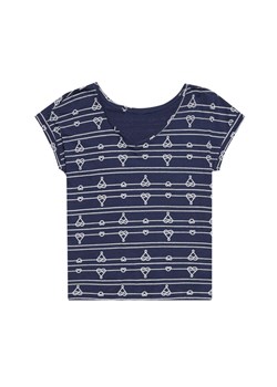 Bawełniany granatowy T-shirt damski na krótki rękaw w serduszka ze sklepu 5.10.15 w kategorii Bluzki damskie - zdjęcie 169701193