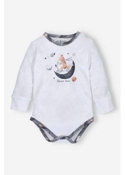 Body niemowlęce SPACE TOUR z bawełny organicznej dla chłopca - białe ze sklepu 5.10.15 w kategorii Body niemowlęce - zdjęcie 169701622