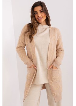 Beżowy kardigan z kieszeniami ze sklepu 5.10.15 w kategorii Swetry damskie - zdjęcie 169701721