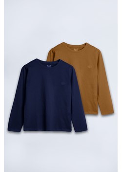 Dzianinowe bluzki z miękkiej bawełny - granatowa i brązowa - unisex - Limited Edition ze sklepu 5.10.15 w kategorii T-shirty chłopięce - zdjęcie 169702024