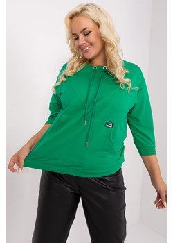 Bluzka plus size ze ściągaczem zielony ze sklepu 5.10.15 w kategorii Bluzki damskie - zdjęcie 169702041
