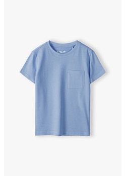 Niebieski t-shirt z miękkiej dzianiny - Lincoln&Sharks ze sklepu 5.10.15 w kategorii T-shirty chłopięce - zdjęcie 169702042
