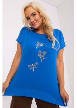 Ciemnoniebieska bluzka plus size z aplikacją ze sklepu 5.10.15 w kategorii Bluzki damskie - zdjęcie 169702213