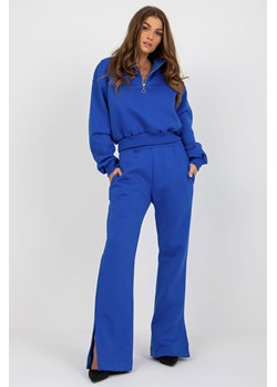 Kobaltowy dresowy komplet basic z bluzą z suwakiem ze sklepu 5.10.15 w kategorii Dresy damskie - zdjęcie 169702363