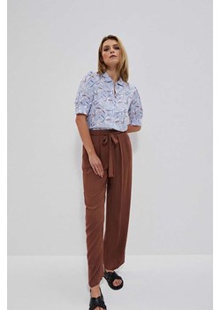 Spodnie klasyczne damskie z wiskozy brązowe ze sklepu 5.10.15 w kategorii Spodnie damskie - zdjęcie 169702474
