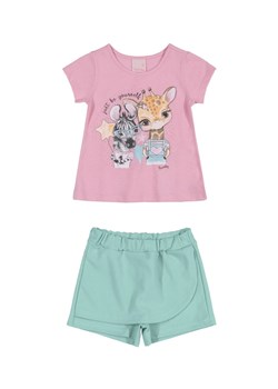 Komplet dziewczęcy t-shirt z żyrafą i spodenki ze sklepu 5.10.15 w kategorii Komplety niemowlęce - zdjęcie 169702631