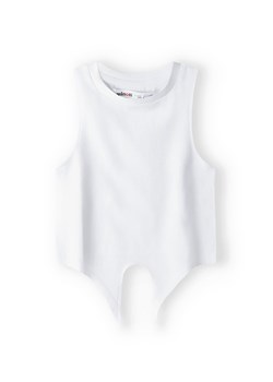 Biały top niemowlęcy bawełniany z wiązaniem na przodzie ze sklepu 5.10.15 w kategorii Koszulki niemowlęce - zdjęcie 169702772