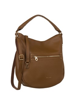 Duża torba damska ze skóry ekologicznej - David Jones - brązowa ze sklepu 5.10.15 w kategorii Torby Shopper bag - zdjęcie 169703333