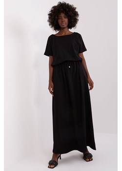 Czarna sukienka maxi basic na co dzień z krótkim rękawem ze sklepu 5.10.15 w kategorii Sukienki - zdjęcie 169703384