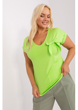 Bluzka plus size z kokardą jasny zielony ze sklepu 5.10.15 w kategorii Bluzki damskie - zdjęcie 169703471