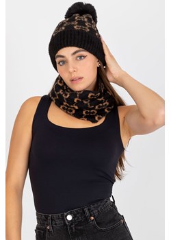 Czarno-camelowa damska czapka zimowa we wzory ze sklepu 5.10.15 w kategorii Czapki zimowe damskie - zdjęcie 169703634