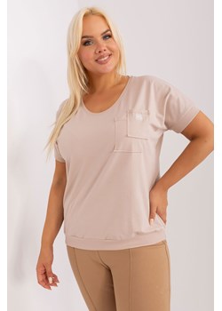 Beżowa damska bluzka plus size na co dzień ze sklepu 5.10.15 w kategorii Bluzki damskie - zdjęcie 169703650
