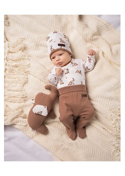 Półśpiochy niemowlęce uszyte z brązowej bawełny ze sklepu 5.10.15 w kategorii Spodnie i półśpiochy - zdjęcie 169703843