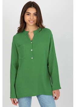 Zielona luźna bluzka koszulowa OCH BELLA ze sklepu 5.10.15 w kategorii Bluzki damskie - zdjęcie 169703852