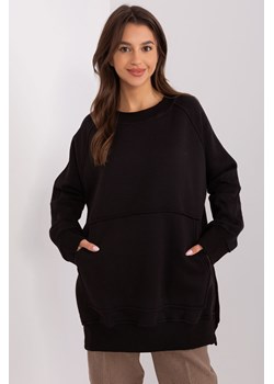 Czarna dresowa bluza bez kaptura z rozcięciami ze sklepu 5.10.15 w kategorii Bluzy damskie - zdjęcie 169704032