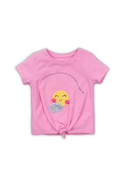 T-shirt dziewczęcy z nadrukiem - różowy ze sklepu 5.10.15 w kategorii Koszulki niemowlęce - zdjęcie 169704250