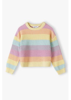 Sweter dziewczęcy w kolorowe poziome paski - 5.10.15. ze sklepu 5.10.15 w kategorii Swetry dziewczęce - zdjęcie 169704263
