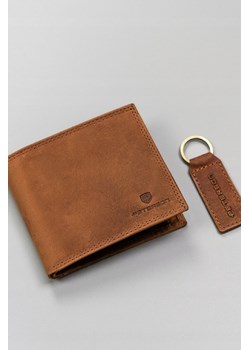 Peterson zestaw prezentowy: skórzany, duży portfel męski i brelok brązowy ze sklepu 5.10.15 w kategorii Portfele męskie - zdjęcie 169704403
