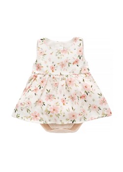 Sukienko-body na ramiączkach Summer garden ecru ze sklepu 5.10.15 w kategorii Body niemowlęce - zdjęcie 169704421