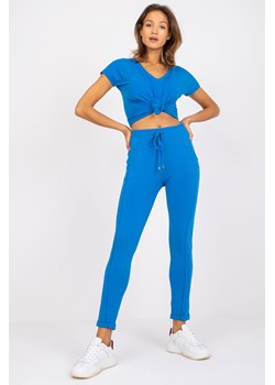 Niebieskie dresowe spodnie z kieszeniami Approachable ze sklepu 5.10.15 w kategorii Spodnie damskie - zdjęcie 169704463