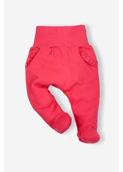 Półśpiochy niemowlęce z bawełny organicznej dla dziewczynki w kolorze malinowym ze sklepu 5.10.15 w kategorii Spodnie i półśpiochy - zdjęcie 169704472