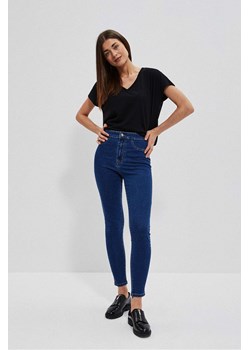 Niebieskie spodnie damskie jeansowe z wysokim stanem ze sklepu 5.10.15 w kategorii Jeansy damskie - zdjęcie 169704512