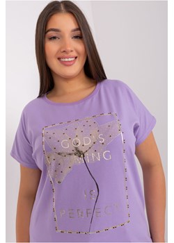 Jasnofioletowa bluzka plus size ze ściągaczem ze sklepu 5.10.15 w kategorii Bluzki damskie - zdjęcie 169704761