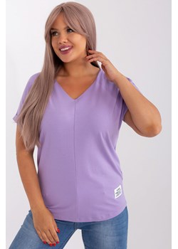 Jasnofioletowa bawełniana bluzka plus size ze sklepu 5.10.15 w kategorii Bluzki damskie - zdjęcie 169704824